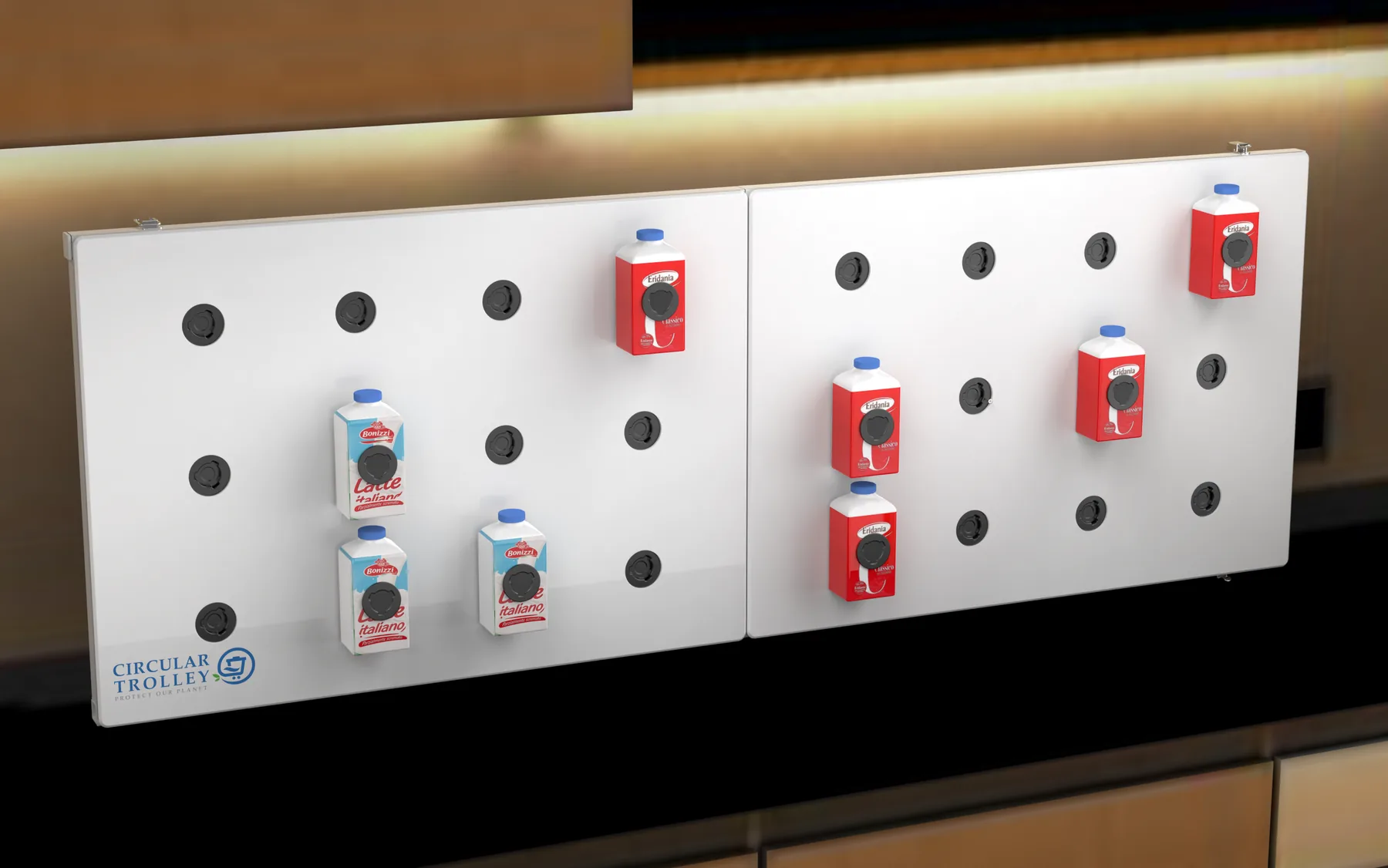 CircuPack containers on wall panel